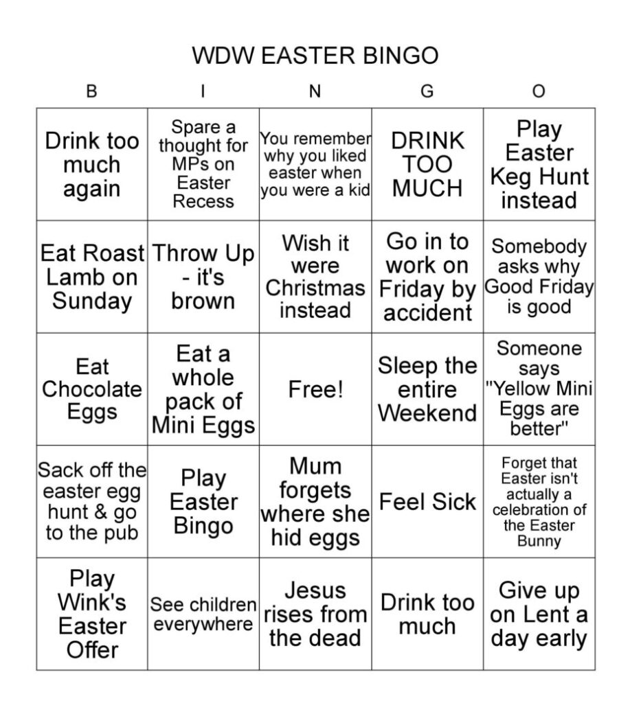 WDW Easter Bingo Card (1)