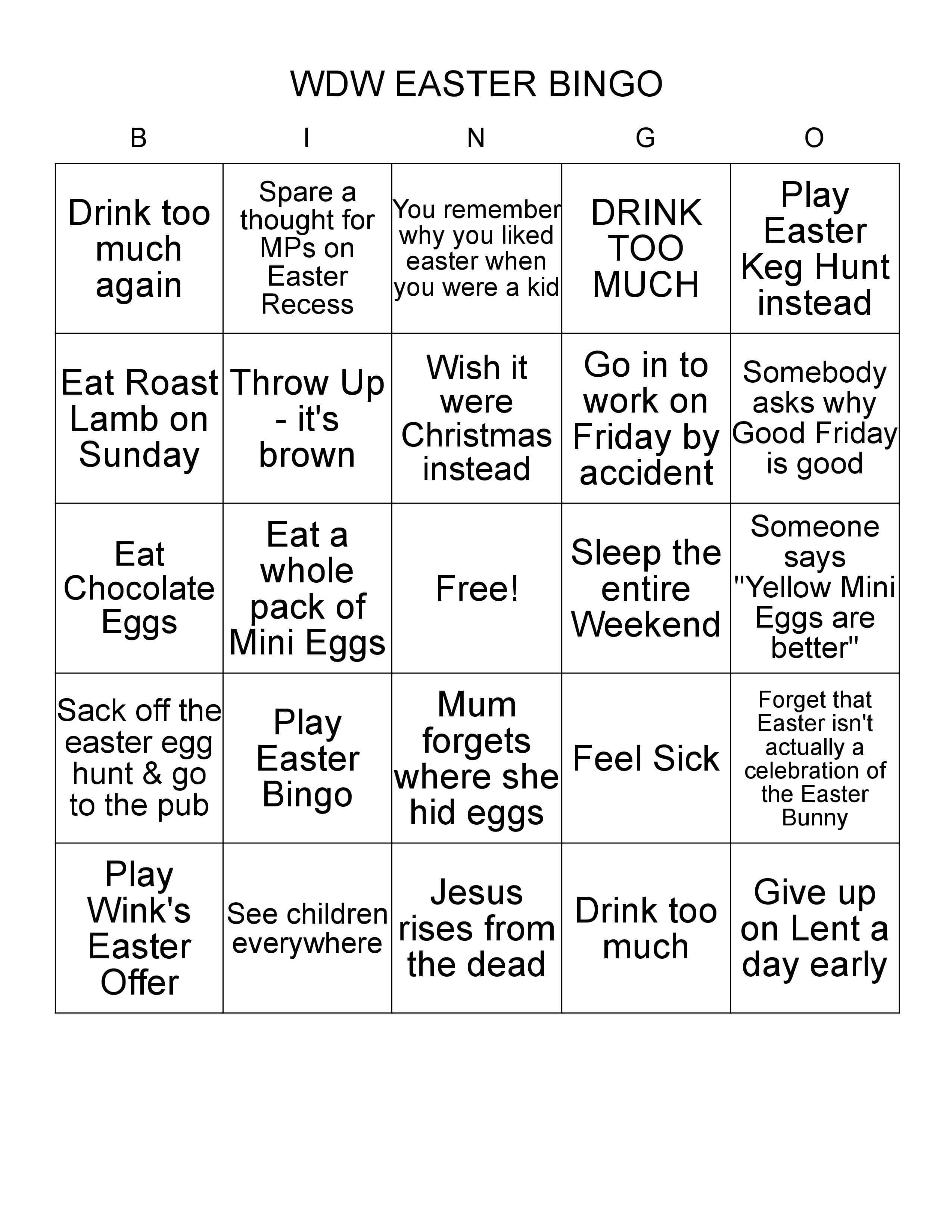 Easter Bingo Top 5 Best Deals WDW Bingo