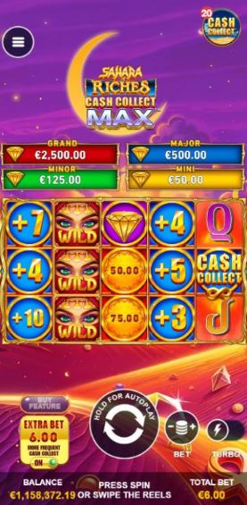 sahara riches mobile design